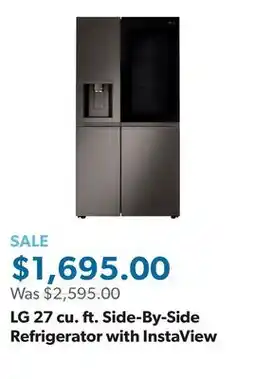 Sam's Club LG 27 cu. ft. Side-By-Side Refrigerator with InstaView offer