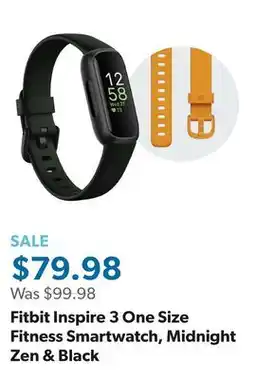 Sam's Club Fitbit Inspire 3 One Size Fitness Smartwatch, Midnight Zen & Black offer