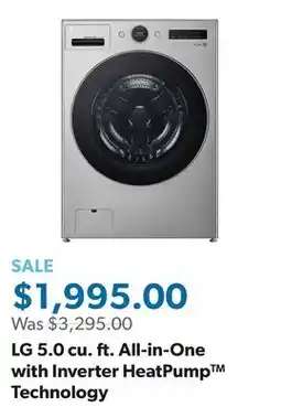 Sam's Club LG 5.0 cu. ft. All-in-One with Inverter HeatPump Technology offer