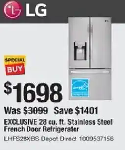 The Home Depot LG Stainless Steel French Door Refrigerator offer