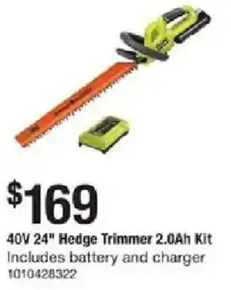 The Home Depot Ryobi Hedge Trimmer offer