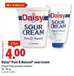 Lidl Daisy Pure & Natural sour cream offer