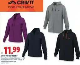 Lidl Crivit full-zip hoodie offer