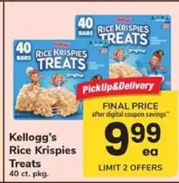 Safeway Kellogg's Rice Krispies Treats offer