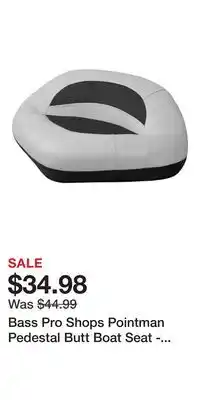 Cabela's Bass Pro Shops Pointman Pedestal Butt Boat Seat - Gray/Charcoal/Charcoal offer