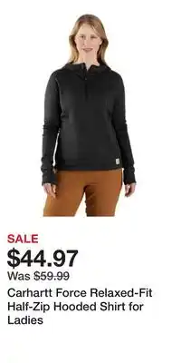 Cabela's Carhartt Force Relaxed-Fit Half-Zip Hooded Shirt for Ladies offer