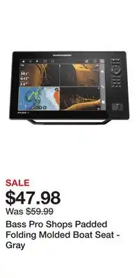 Cabela's Bass Pro Shops Padded Folding Molded Boat Seat - Gray offer