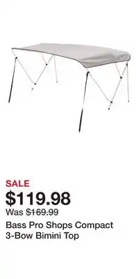 Cabela's Bass Pro Shops Compact 3-Bow Bimini Top offer