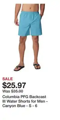 Cabela's Columbia PFG Backcast III Water Shorts for Men - Canyon Blue - S - 6 offer