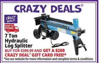 Ocean State Job Lot 7-Ton Hydraulic Log Splitter Blue offer
