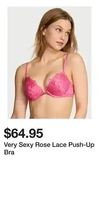 Victoria's Secret Very Sexy Rose Lace Push-Up Bra offer