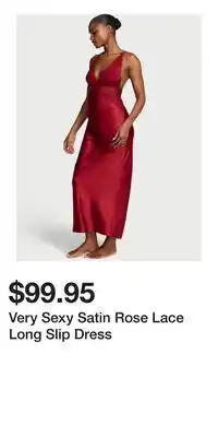 Victoria's Secret Very Sexy Satin Rose Lace Long Slip Dress offer