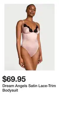 Victoria's Secret Dream Angels Satin Lace-Trim Bodysuit offer
