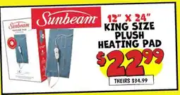 Ollie's Sunbeam 12 X 24 KING SIZE PLUSH HEATING PAD offer