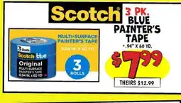 Ollie's Scotch 3 PK. BLUE PAINTER'S TAPE offer