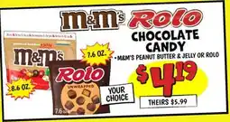 Ollie's M&M ROLO CHOCOLATE CANDY offer