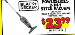 Ollie's BLACK + 3-IN-1 DECKER STICK VACUUM offer