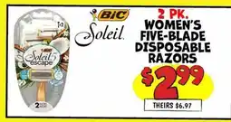 Ollie's 2 PK. WOMEN'S FIVE-BLADE DISPOSABLE RAZORS offer