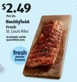 Aldi Smithfield Fresh St. Louis Ribs offer