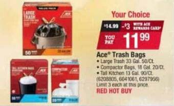 Ace Hardware Ace Trash Bags offer