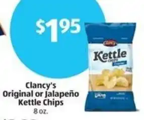 Clancy's Original or jalapeño Kettle Chips