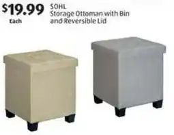 Aldi SOHL Storage Ottoman with Bin and Reversible Lid offer