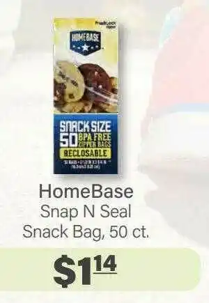 Commissary HomeBase Snap N Seal Snack Bag, 50 Ct. offer