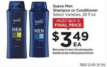 Food 4 Less Suave Men Shampoo Or Conditioner offer