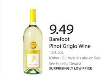 Publix Barefoot Pinot Grigio Wine offer