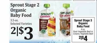 Rosauers Sprout Stage 2 Organic Baby Food offer