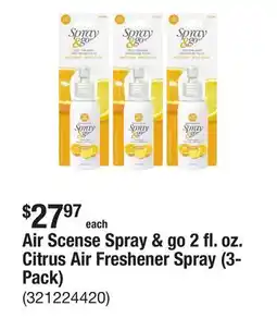 The Home Depot Air Scense Spray & go 2 fl. oz. Citrus Air Freshener Spray (3-Pack) offer