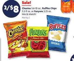 Family Dollar Cheetos 5.6-10 oz., Ruffles Chips 5.5-9 oz. or Funyuns 5.25 oz offer