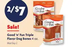 Family Dollar Good'n'Fun Triple Flavor Dog Bones offer