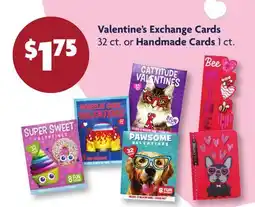 Family Dollar Valentine's Exchange Cards 32 ct. or Handmade Cards 1 ct offer