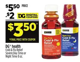 Dollar General DG health Cold & Flu Relief Severe Day Time or Night Time offer