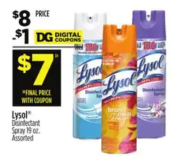 Dollar General Lysol Disinfectant Spray offer