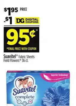 Dollar General Suavitel Fabric Sheets Field Flowers 36 ct offer