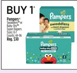 Dollar General Pampers Swaddlers Baby-Dry Super Diapers offer