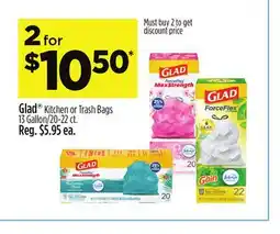 Dollar General Glad Kitchen or Trash Bags offer