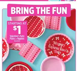 Dollar General Valentine's Party Plates or Napkins offer