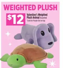 Dollar General Valentine's Weighted Plush Animal offer