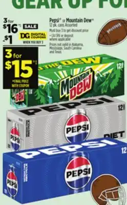 Dollar General Pepsi or Mountain Dew offer