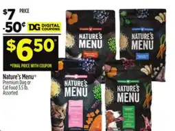Dollar General Nature's Menu Premium Dog or Cat Food offer