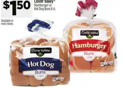 Dollar General Clover Valley Hamburger or Hot Dog Buns offer