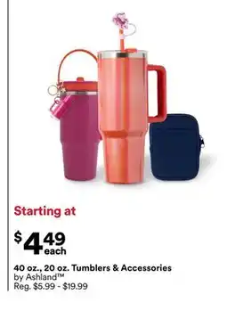 Michaels 40 oz. 20 oz. Tumblers & Accessories by Ashland offer