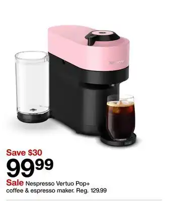Target Nespresso Vertuo Pop + coffee & espresso maker offer