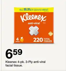 Target Kleenex 4-pk. 3-Ply anti-viral facial tissue offer