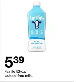 Target Fairlife 52-oz. lactose-free milk offer