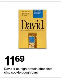 Target David 4-ct. high protein chocolate chip cookie dough bars offer