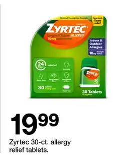 Target Zyrtec 30-ct. allergy relief tablets offer